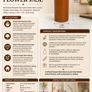 Premium Sheesham Wood Flower Vase