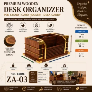 Premium Shisham Wooden Desk Organizer