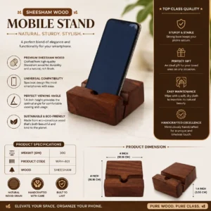 Sheesham Wood Mobile Stand