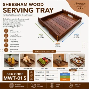 Sheesham Wood Serving Tray