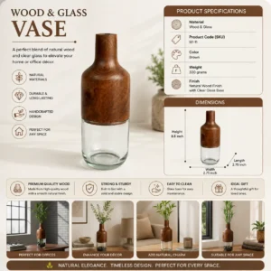 Wood & Glass Vase