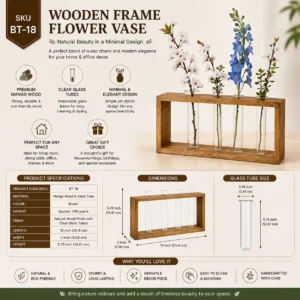 Wooden Frame Flower Vase