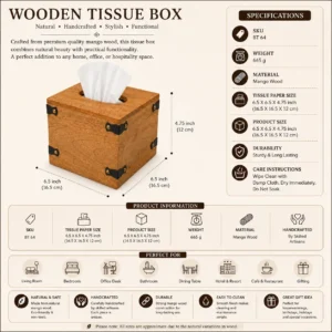 Wooden Mango Wood Tissue Box