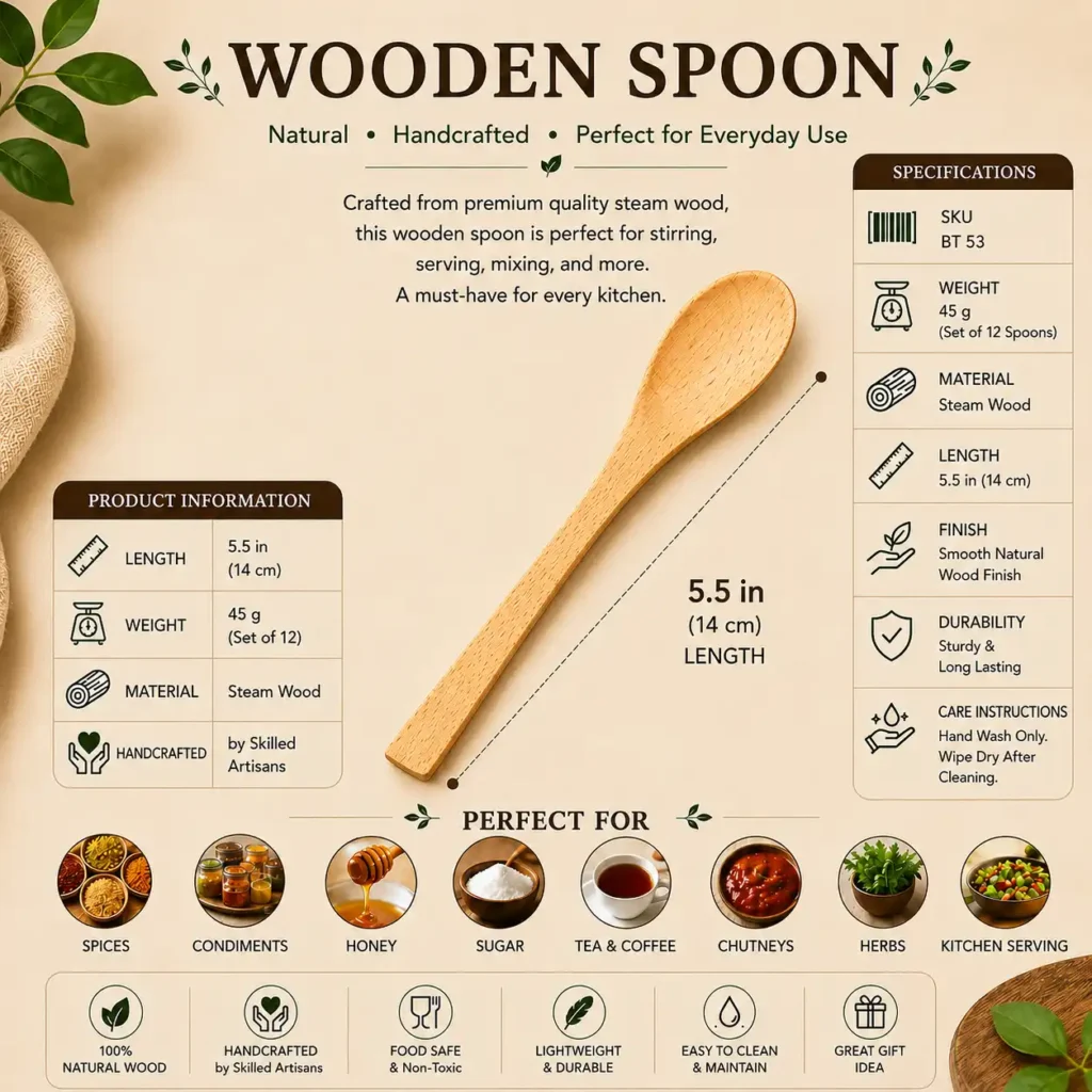 Wooden Spoon – Premium Handmade Steam Wood Spoon