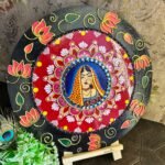 Hand-Painted Indian Folk Art Decorative Plates – Set of 4