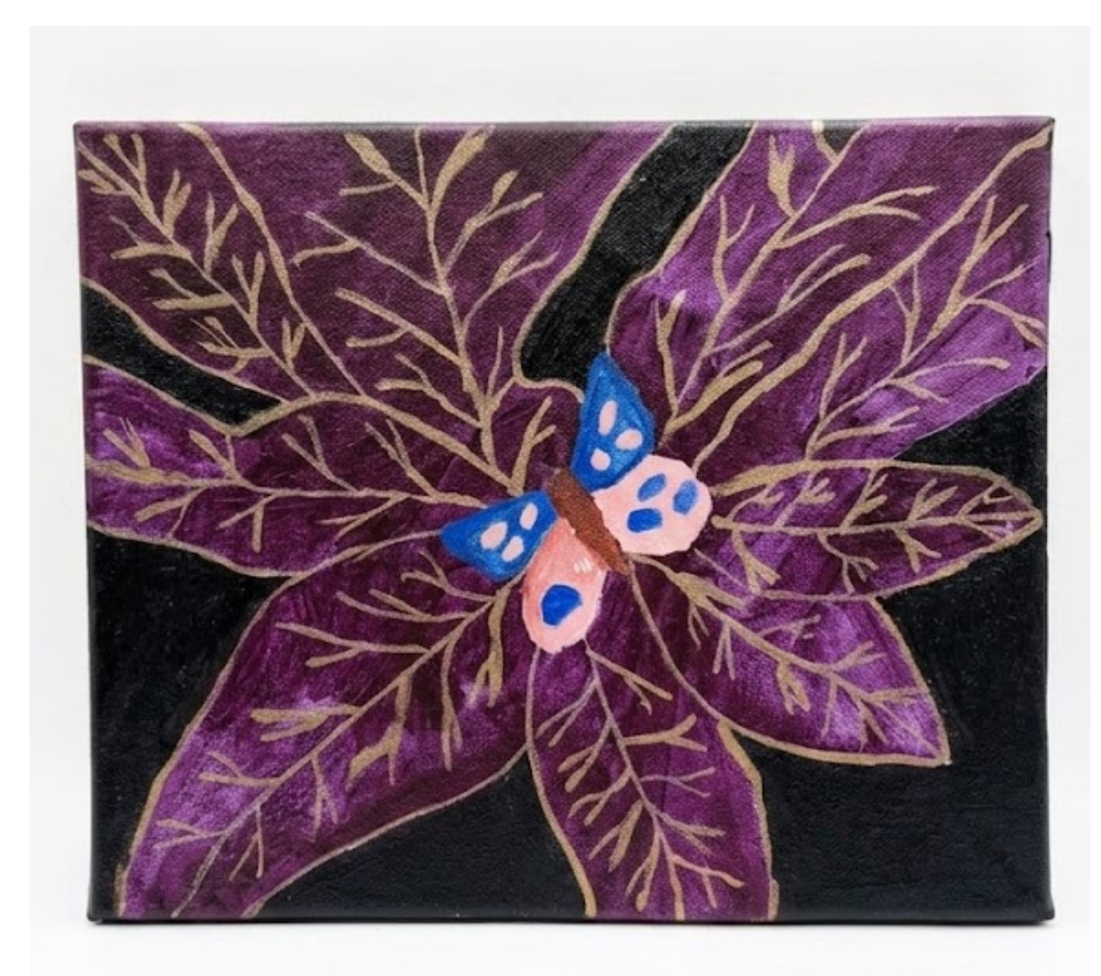 Butterfly & Purple Botanical Decorative Wall Art