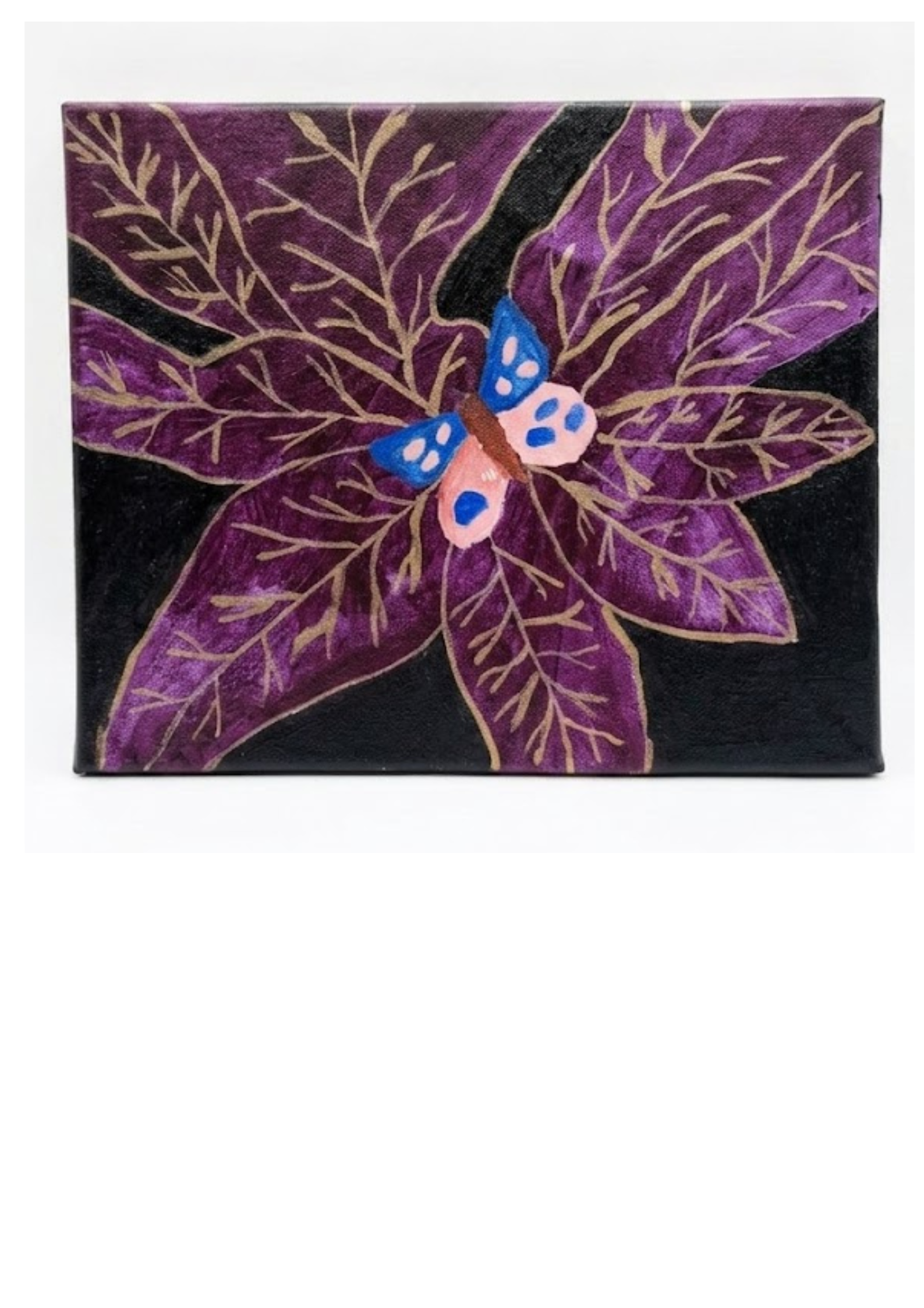 Butterfly & Purple Botanical Decorative Wall Art