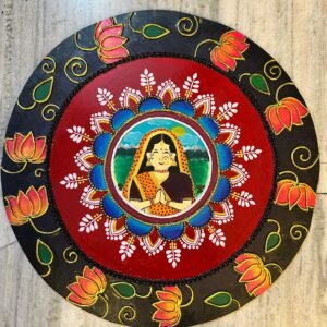 Hand-Painted Indian Folk Art Decorative Plates – Set of 4