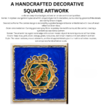 Handcrafted Decorative Square Artwork – Blue, Gold & Silver Mosaic Wall Art