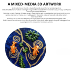 Mixed-Media 3D Koi Pond Artwork – Handcrafted Blue Water Garden Wall Décor