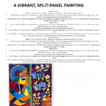 Vibrant Split-Panel Cubist Floral & Nature Painting
