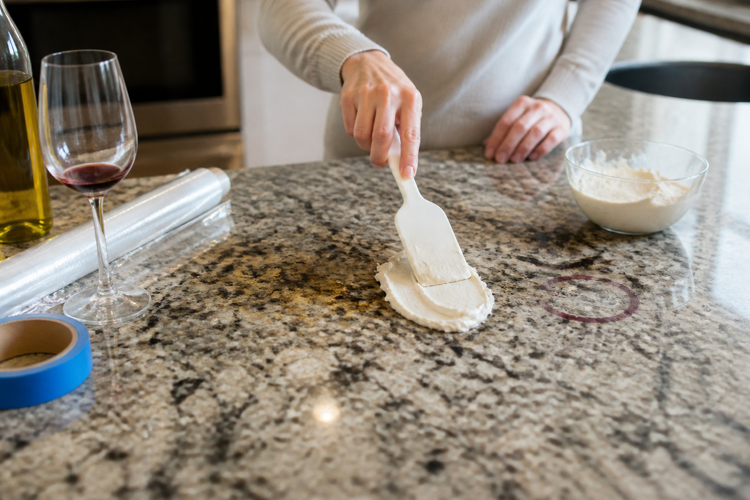 Removing Oil and Wine Stains from Unsealed Granite: How to Mix and Apply a Baking Soda Poultice