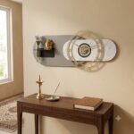 3-in-1 Multifunctional Wall Decor with Clock, Flower Vase & Display Shelf