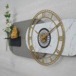 3-in-1 Multifunctional Wall Decor with Clock, Flower Vase & Display Shelf