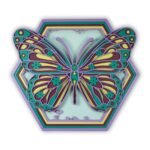 3D Butterfly Hexagon Wall Art