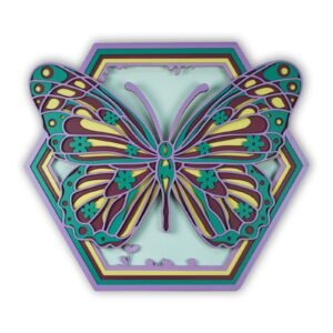 3D Butterfly Hexagon Wall Art