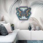 3D Butterfly Hexagon Wall Art