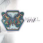 3D Butterfly Hexagon Wall Art