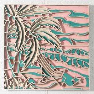 3D Layered Palm Tree Wall Art