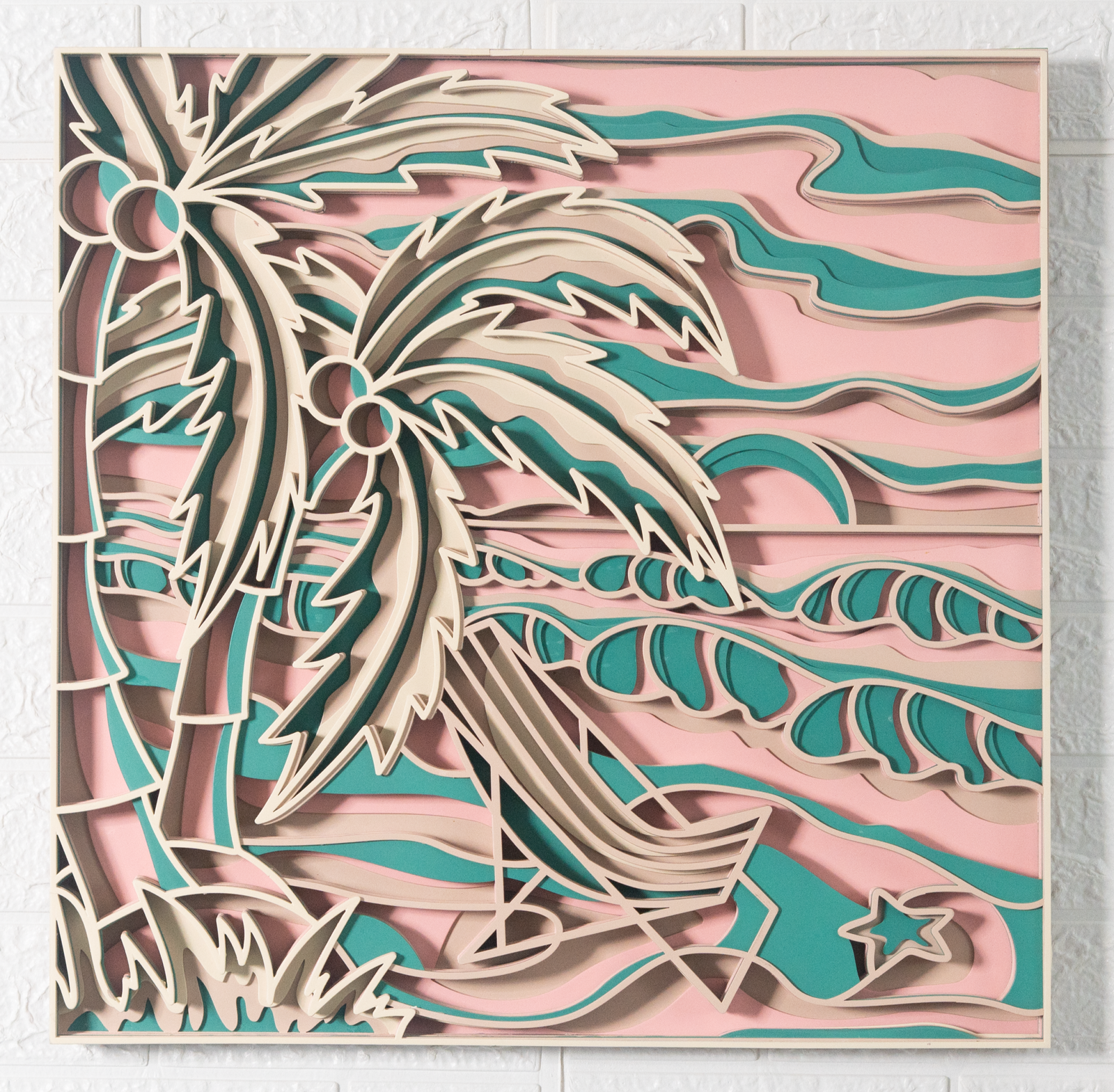 3D Layered Palm Tree Wall Art