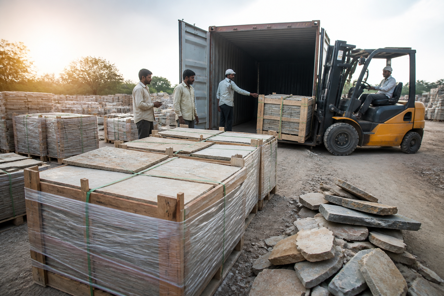 Direct Sourcing Kandla Grey Sandstone: How Distributors Optimize Pallet Weights and Minimize Yard Waste