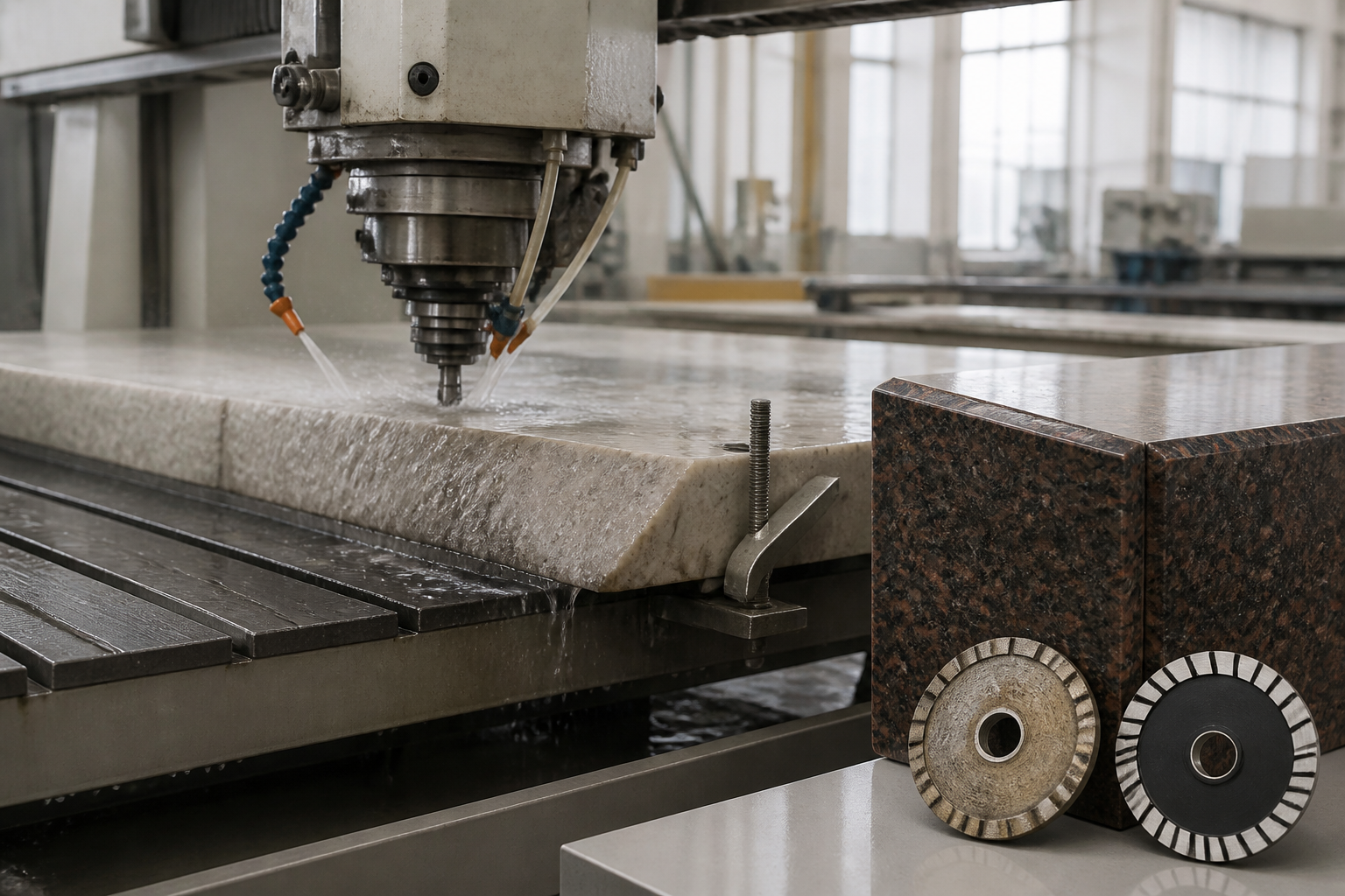 Diamond Tooling Life and Spindle Speeds: Optimizing CNC Miter Cutting for Dense Quartzite and Granite
