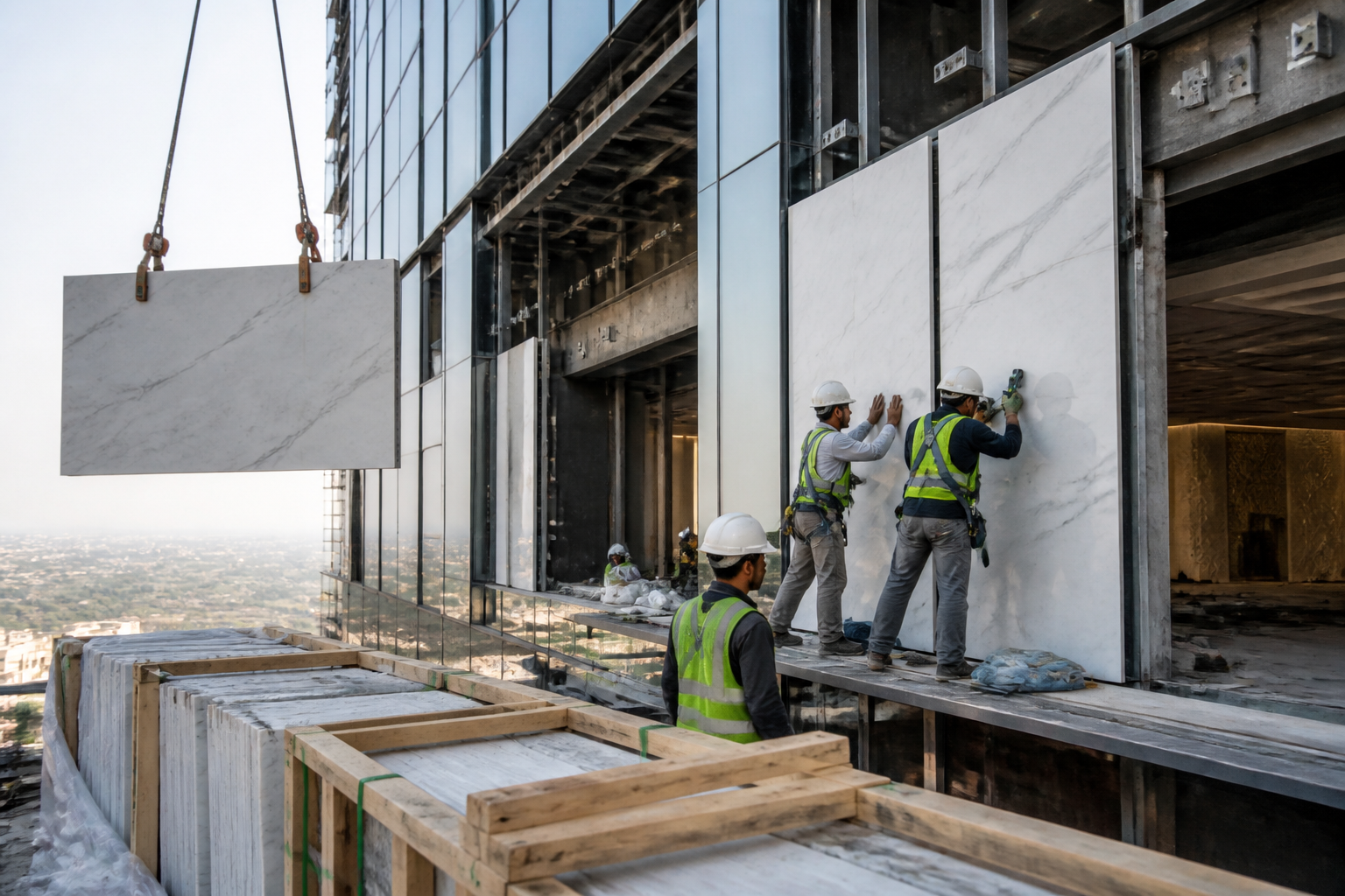 Calibrated Slab Thickness in Indian Marble: Mitigating Site Breakage in High-Rise Commercial Projects