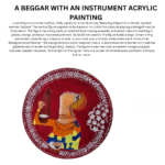 A Beggar with an Instrument – Hand-Painted Acrylic Folk Art on Circular Canvas