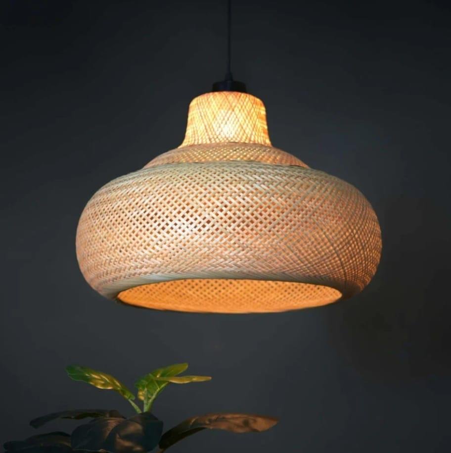 Handwoven Natural Fiber Pendant Lamp – Artisan Collection
