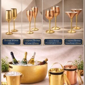 Bar Accessories Collection – Brass & Copper Drinkware, Wine Chillers & Ice Buckets