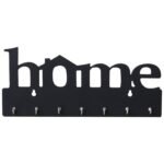 Black “Home” Wall-Mounted Key Holder – Decorative Key Rack