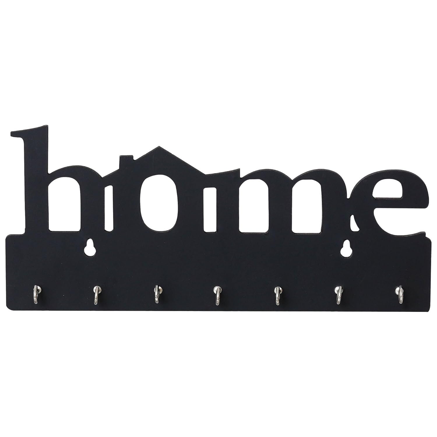 Black “Home” Wall-Mounted Key Holder – Decorative Key Rack
