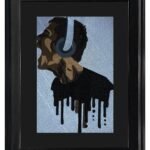 Black Textured Wooden Wall Art Frame