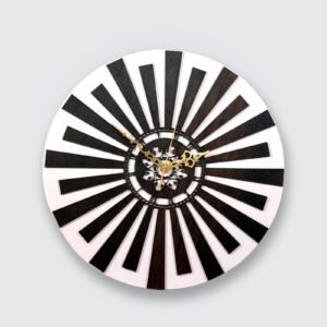 Black & White Radial Designer Wall Clock