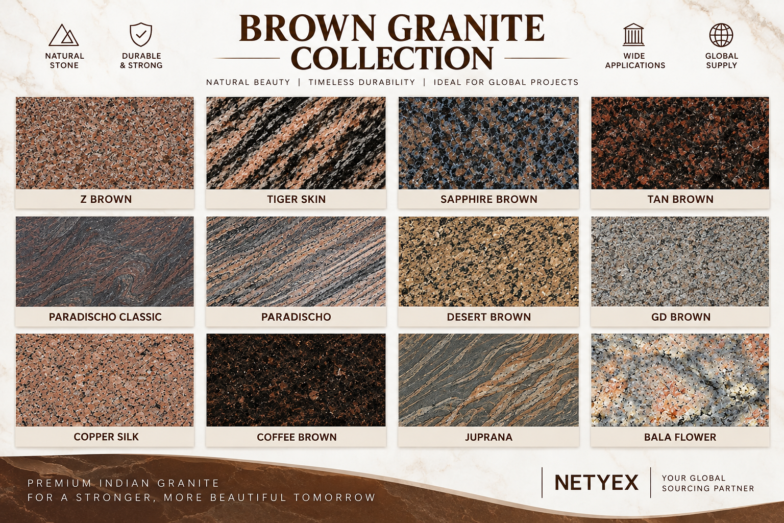 Brown Granite – Premium Natural Stone Collection for B2B & Wholesale Buyers