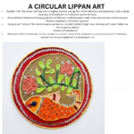 Circular Lipan Art – Fish & Floral Mirror Work Wall Decor