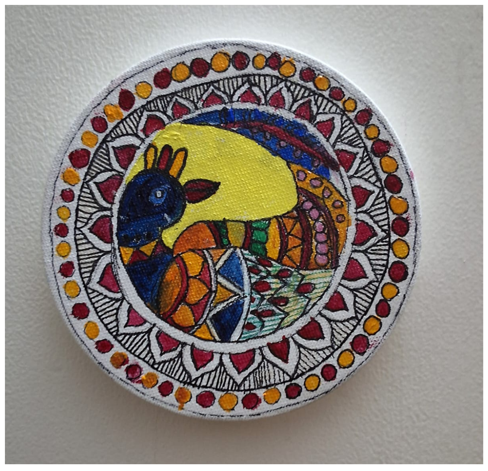 Colorful Folk-Art Peacock Wall Decor