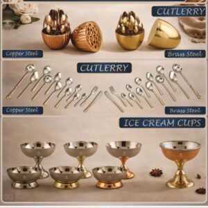 Copper & Brass Finish Stainless Steel Cutlery & Ice Cream Cups