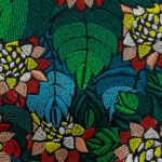 Decorative Floral Embroidered Wall Art in Premium Dark Wood Frame