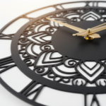 Decorative Roman Numeral Wall Clock – Mandala Design