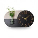 Decorative Wall Clock with Integrated Glass Vase