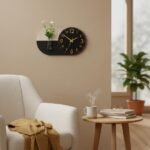 Decorative Wall Clock with Integrated Glass Vase