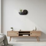 Decorative Wall Clock with Integrated Glass Vase