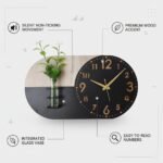 Decorative Wall Clock with Integrated Glass Vase