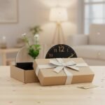 Decorative Wall Clock with Integrated Glass Vase