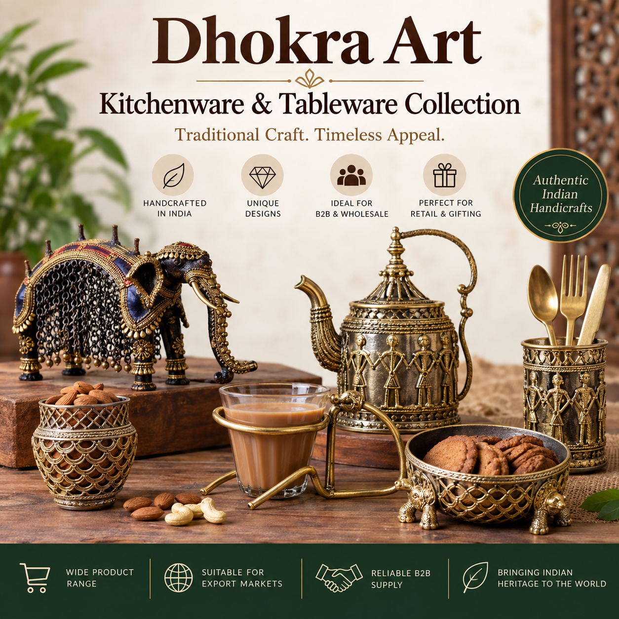 Dhokra Art Kitchenware & Handcrafted Tableware Collection