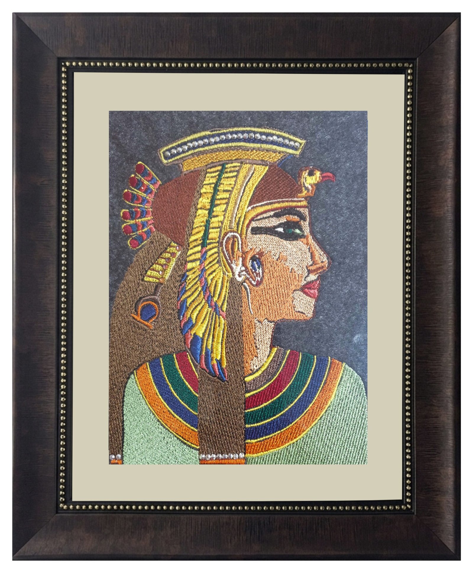 Egyptian Queen Cleopatra Embroidered Wall Art