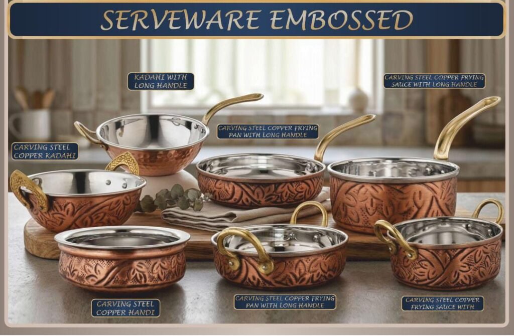 Embossed Copper-Finish Stainless Steel Serveware & Cookware Collection