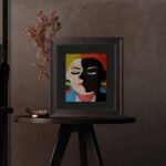 Embroidered Couple Face Wall Art