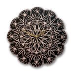 Floral Mandala Decorative Wall Clock – Rose Gold & Black
